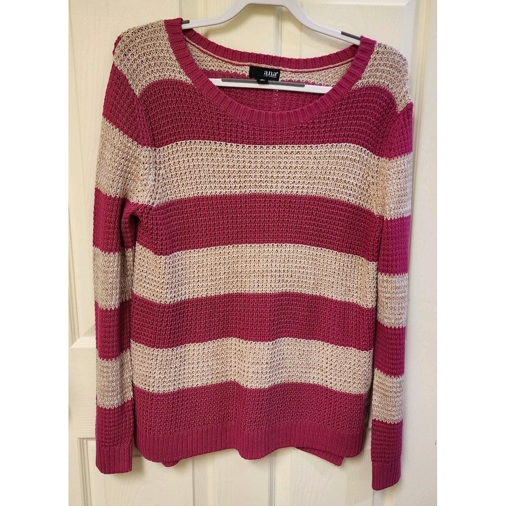 Women ANA KNIT TOP SWEATER. PINK/BROWN STIPE SIZE XL New With Tag